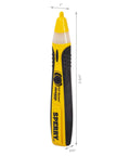 Dead Simple Adjustable Non Contact Voltage Sensor Tests 12 To 1000 V AC Fast With Loud Audio Tone And Clear Flashing Light Tough Rubberized Handle For Real Deal Electricians Today, yellow and black design.