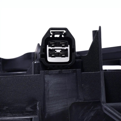 Electrical connector detail of Knockout Direct Swap Tesla Model 3 Radiator Cooling Fan Assembly With Brushless Motor.