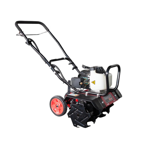 Upgraded 40cc 4 Cycle Tiller Mini Cultivator With 6 Forged Steel Tines Vertical Shaft Engine Anti Leak Lubrication Power