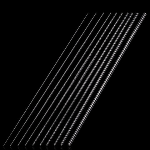 Straight stainless steel spring wires, 40 cm long, diagonal view.