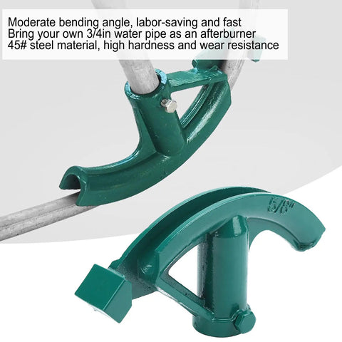 Heavy Duty Manual Wire Tube Bender for Copper And Aluminum Pipes with a green steel handle on a bending tube.