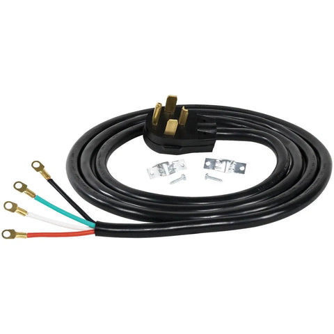 Heavy Duty 30 Amp Dryer Power Cord With Four Prong Plug, 10 Foot Copper Wire, Four Color Coded Eyelet Connectors, Durable Appliance Cable For Dryers And Electric Appliances, ISO 9002 Certified.