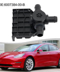 Road Ready Coolant Three Way Valve For Tesla Model S 2012 To 2016 Heavy Duty Abs Shell, black fluid control valve, smooth operation.