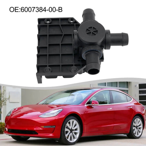 Road Ready Coolant Three Way Valve For Tesla Model S 2012 To 2016 Heavy Duty Abs Shell, black fluid control valve, smooth operation.