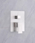 Wall Mounted Shower System With 12 Inch Rainfall Shower Head And Handheld Combo Brushed Nickel Finish Includes Valve Trim