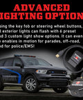 Tazer OBD2 Plug In Module For Dodge Challenger 2015 To 2023, showcasing advanced lighting options with a Dodge Durango vehicle.