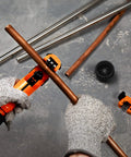 Fast Tubing Cutter Set With Mini Cutter And Deburring Tool For Quick Cuts On Three Sixteenths To Two Inches Aluminum Copper PVC Stainless Steel Tubes Perfect For Plumbers And Home DIY Projects in use on copper pipe