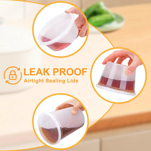 60 Count Deli Containers With Lids For Grab And Go Meals, Leak Proof Airtight BPA Free Plastic Storage