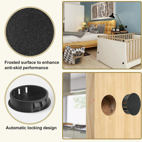 10 Pcs 38mm Plastic Hole Plugs Snap In Locking Hole Covers Circular End Caps for Furniture Posts Fencing Pipes in use.