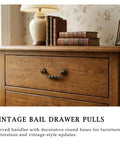 Six Pack Antique Brass Drop Bail Pulls For Furniture Standard Three And A Half Inch Center To Center Cabinet Handles