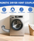 Washing machine connected to wall with Magnetic Dryer Vent Connector Kit With Airtight DV180 Seal Quick Connect And Disconnect