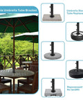 All Weather Granite Outdoor Umbrella Stand Tube Universal Base For Granite Cement Marble Slab Boards Replacement Table Umbrella Tube Bracket Adjustable For 1 To 2 Inch Poles with various base options