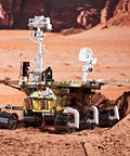 Space Rover 281+ Piece STEM Mechanical Explorer Puzzle Kit For Adults And Gearheads, DIY Aerospace Model For Home Desk Display, Educational Building Project Gift With Realistic Wheels, Antennas, And Discovery Detail, shown on red desert terrain