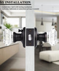 Octagon Crystal Door Knob Set For Privacy In Oil Rubbed Bronze Finish Clear Glass Knobs For Bathroom And Bedroom 5 Pack Modern Interior Hardware With Easy Privacy Function And Dope Shine on interior door