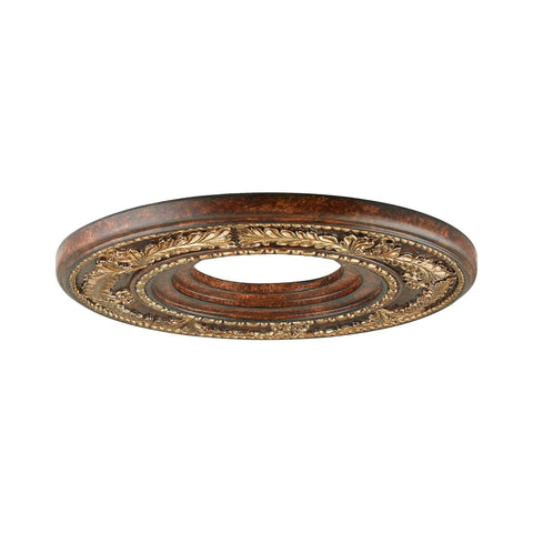 Verona Bronze Ceiling Medallion With Aged Gold Leaf Accents, 12 Inch Diameter, 1.25 Inch Thick, Leaf Motif For Chandeliers, Ceiling Fans And Light Fixtures.