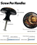 Sun And Moon Floral Cabinet Knobs 4 Pack Acrylic Round Drawer Pulls sizes and details with screws