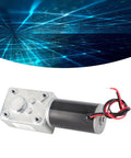 Straight Up Heavy Duty DC 24V Self Locking Gear Motor With Reversible Single Shaft Speed Reduction At 30 Rpm, aluminum body and wires visible.