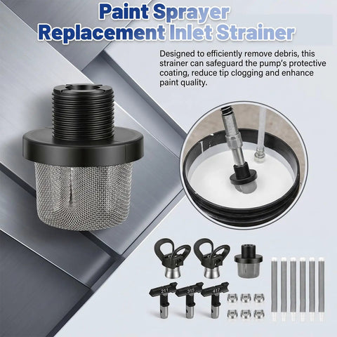 Pro Grade Airless Paint Sprayer Tips Set With Six Reversible Nozzle Tips 109 211 315 417 517 623 spacers filters strainer