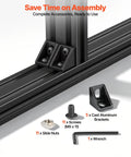 Five Piece 2040 Aluminum Extrusion Profile Kit With 2000 Mm Length And Anodized Black V Slot Linear Rail accessories and tools