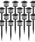 16 Pack Solar Outdoor LED Lights Waterproof for Garden Path Yard Patio Driveway, Easy Auto On at Night, grid design
