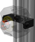 Emergency Stop Mount For Podium Kill Switch, USA Made Sim Racing Rig Bracket, attached to 8020 aluminum profile