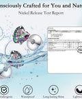 Top Notch Implant Grade Titanium Heart Earrings With Lustrous Cubic Zirconia and Nickel Release Test Report in water.