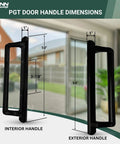 10 Inch Sliding Glass Door Handle Replacement For Patio Doors With 3 7/8 Inch Center Hole Spacing Black Aluminum Handle Set