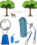 Backyard Dog Zipline Kit With 100 Ft Run Line And Trolley, No Fuss Setup Outdoor Pet Cable Run For Safe Play In The Yard image
