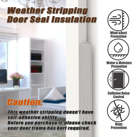 Door Frame Kerf Weather Stripping Seal Non Adhesive PU Foam With PE Cover Groove Slot Installation for Insulation
