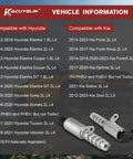 Compatibility details and Engine Variable Valve Timing VVT Solenoid Oil Control Valve Replacement, 2 Pack, Ready To Go, Compatible With Hyundai Elantra, Kona, Sonata, Tucson, Veloster, Kia Forte, Forte5, Soul, Seltos, Optima 2012 To 2024 2.0L Engines