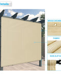 Detailed view of 12 By 12 Pergola Cover With Grommets And Weighted Rods HDPE UV Blocking Shade Cloth For Gazebo Backyard Deck Or Porch