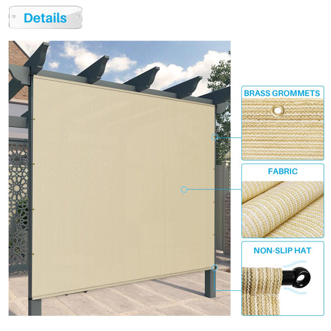 Detailed view of 12 By 12 Pergola Cover With Grommets And Weighted Rods HDPE UV Blocking Shade Cloth For Gazebo Backyard Deck Or Porch