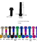 Aviation Grade Built Tough Blue Anodized Gr5 Titanium M8 X 1.25 X 40Mm Hex Flange Head Bolts in various colors and sizes.