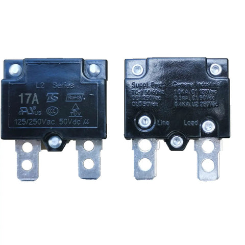 Two Pack 17A 125 To 250Vac 50Vdc Automatic Reset Relay Fuse Therma Switch Circuit Breaker Current Overload Protector