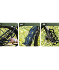 Front Fork Cage For Mountain Bikes, Solid Plastic Bottle Mount With Easy Installation Kit attached to MTB fork, step-by-step.