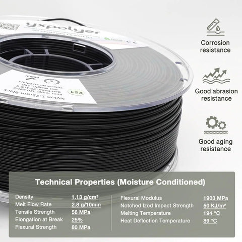 High Quality Pa6 Nylon 3D Printing Filament 1.75Mm Black Reel 1Kg Pack Hella Tough And Heat Resistant Built Like A Tank For Heavy Duty Creations And Rapid Prototyping