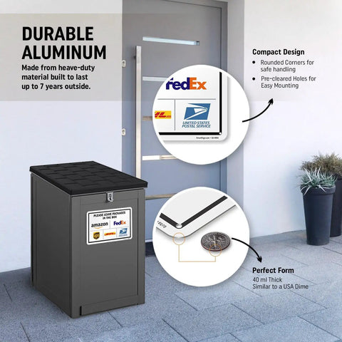 Premium 7 X 10 Inch Rustproof Aluminum Delivery Instructions Metal Sign For Amazon And FedEx And Ups Package Drop Off Outside Keep The Mail Pretty Dang Safe With This Straight Up Built Tough Mailbox Plaque on a durable aluminum mailbox.