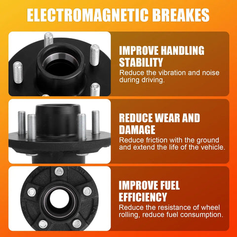 Image of Two Set 3500lb Trailer Hub Kit Five Lug 4.5 Inch with benefits of improved handling, reduced wear, and fuel efficiency.