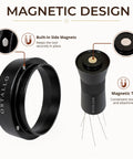 Straight Up Pro 54mm Espresso Accessories Kit with magnetic design feature, showcasing built-in side magnets and top.