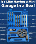 GallopMax 21-in-1 bearing puller set in blue case; includes three-jaw puller, pull rods, steel collets and replacement jaws.
