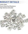 M6 Sliding T Nuts For 3030 Aluminum Extrusion 30 Pieces Hammer Head Drop In Nuts 8 mm T Slot European Standard Carbon Steel