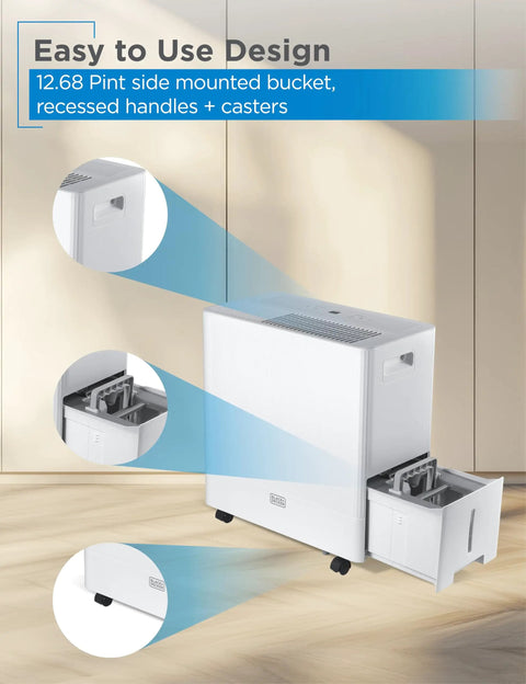 Heavy Duty Portable 50 Pint Dehumidifier For Damp Basements And Closets With Continuous Drain Hose And Removable Bucket To Keep Your Place Bone Dry And Crisp Morning Till Night