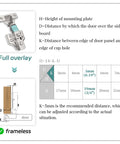 Hella Strong Soft Close Hinges For Toy Boxes Provide Smooth As Butter Function - Mounting details diagram and measurements