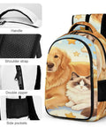 Fluffy Pet Friends Printed Unisex Backpack With Large Capacity Dope Everyday Carry For School Work and Travel Durable Daypack