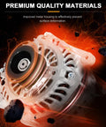 Close-up of 130Amp Direct OEM Replacement Alternator For Altima 2007 2008 2009 2010 Maxima 2009 2010 Murano with metal housing