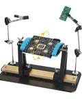 Heavy Base Circuit Board Holder With Two Handy Helping Hands And 360 Degree Rotation For Soldering And Electronics Repair