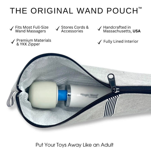 The Original Wand Pouch Storage Case Fits Most Full Size Wand Massagers With Plenty Of Room For Chargers Attachments Cords And Accessories