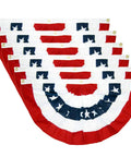 Patriotic Pleated Fan Flags Set, 6 Pcs, 3 By 1.5 Feet American Buntings Banner with stars and stripes displayed in layers