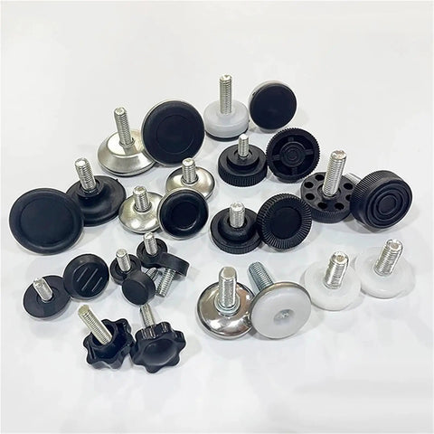 Heavy Duty Adjustable Leveling Feet For Tables, Chairs, And Sofas 8 Pack Iron And Plastic Construction M6 M8 Threaded Feet