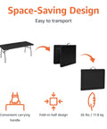 Heavy Duty Portable Folding Table 6 Foot for Indoor Outdoor Parties with fold-in-half design and carry handle
